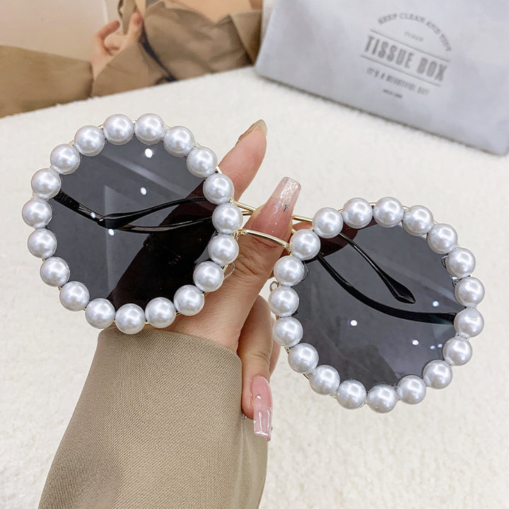 Women’s large sunglasses with pearl-embellished frame Kalsten