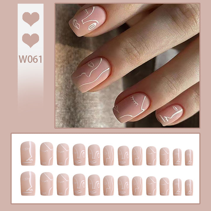 Artificial nails with abstract face design Kalsten
