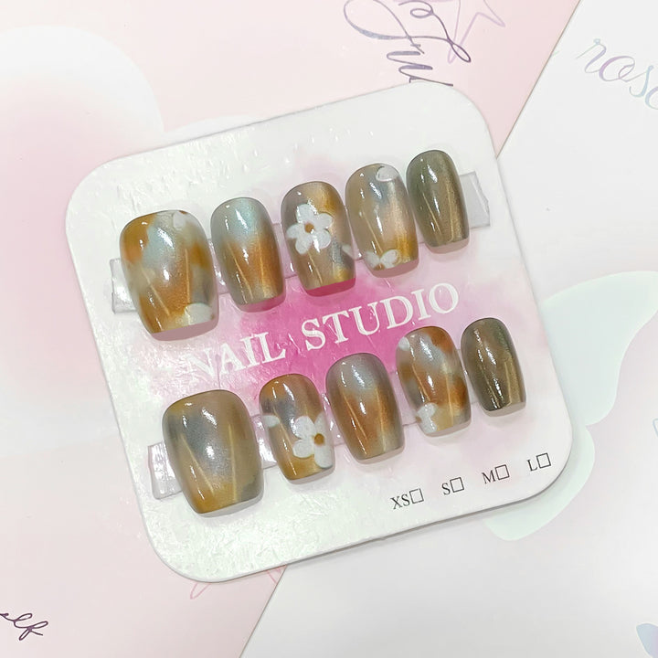 Artificial nail tips with flower design Kalsten