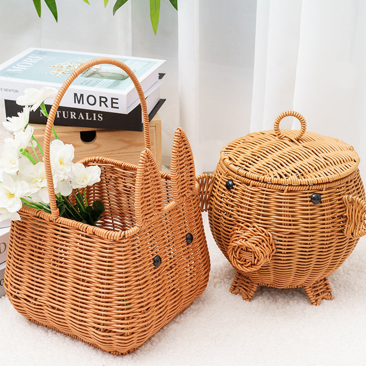 Decorative Animal-Shaped Woven Storage Basket Kalsten