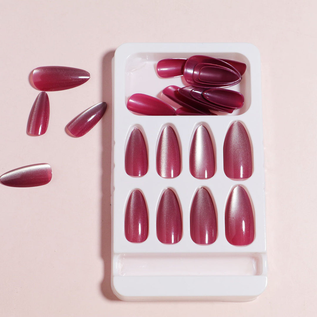 Glossy Almond-Shaped Press-On Nail Set Kalsten 1787225031