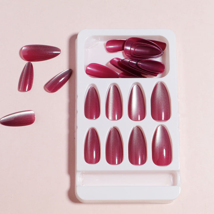 Glossy Almond-Shaped Press-On Nail Set Kalsten 1787225031
