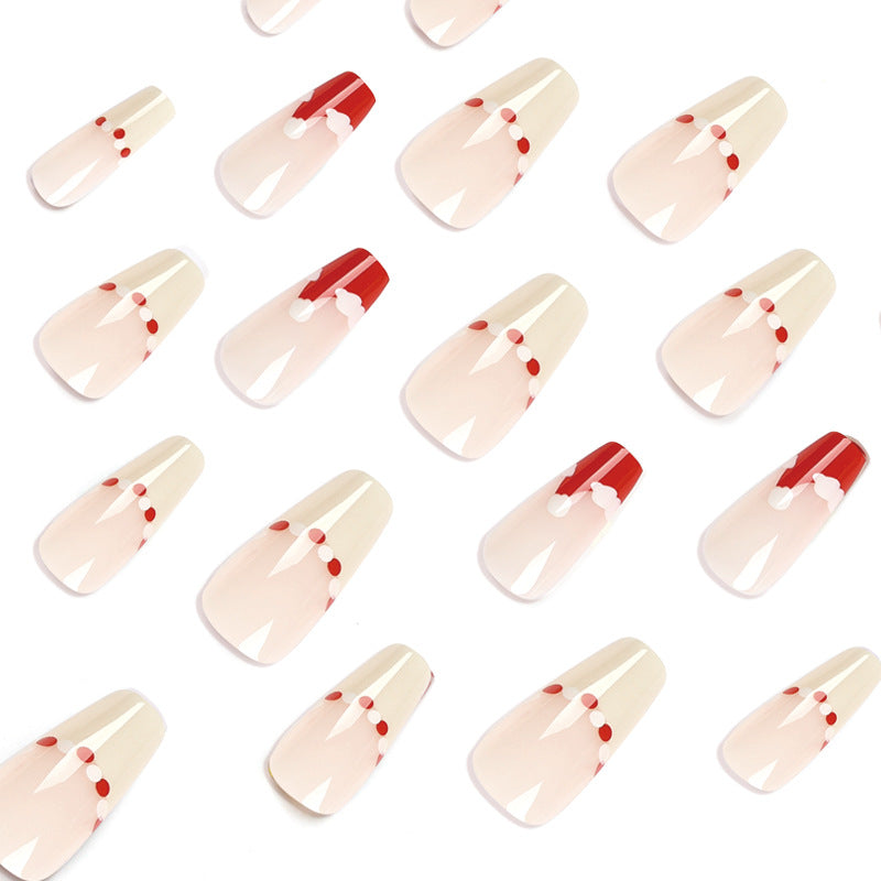 Artificial nail extensions with festive Christmas design Kalsten