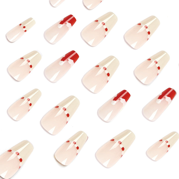 Artificial nail extensions with festive Christmas design Kalsten
