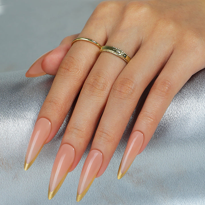 Elegant Long-Shape Press-On Glossy Nail Set Kalsten