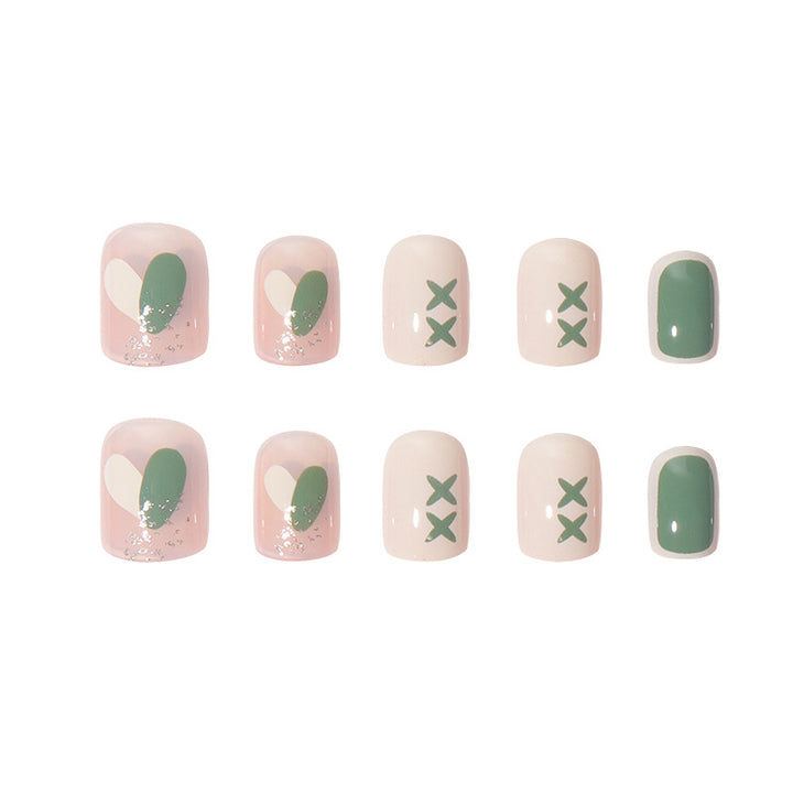 Artistic Press-On Nails with Botanical Design Kalsten