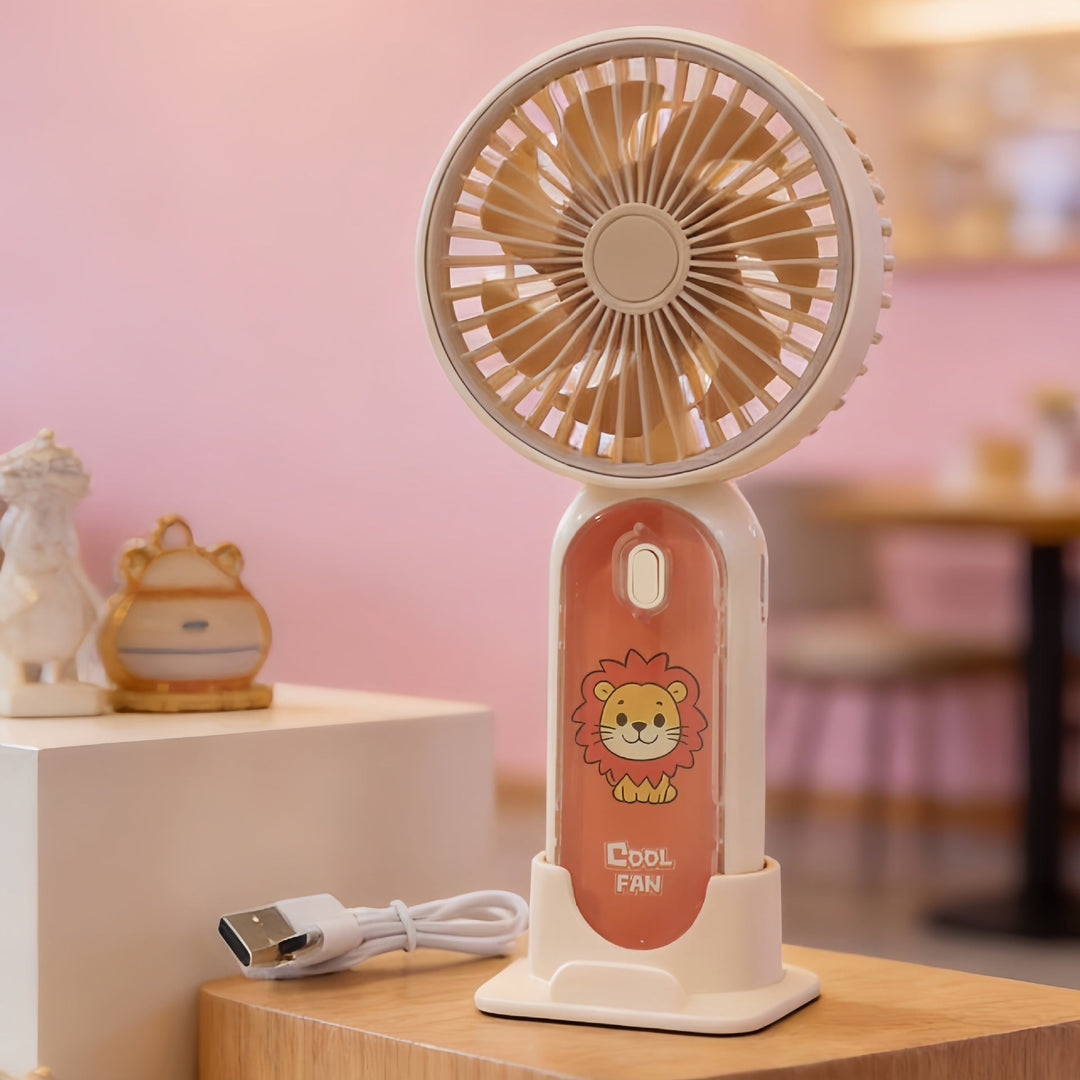 Ladies Portable Mini USB Fan with Animal Lion Design Kalsten