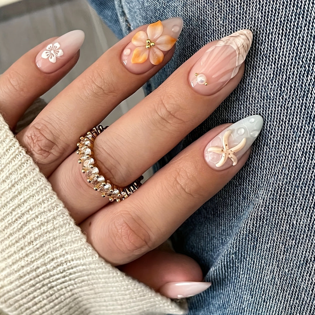 Artistic 3D Floral Press-On Nail Set Kalsten