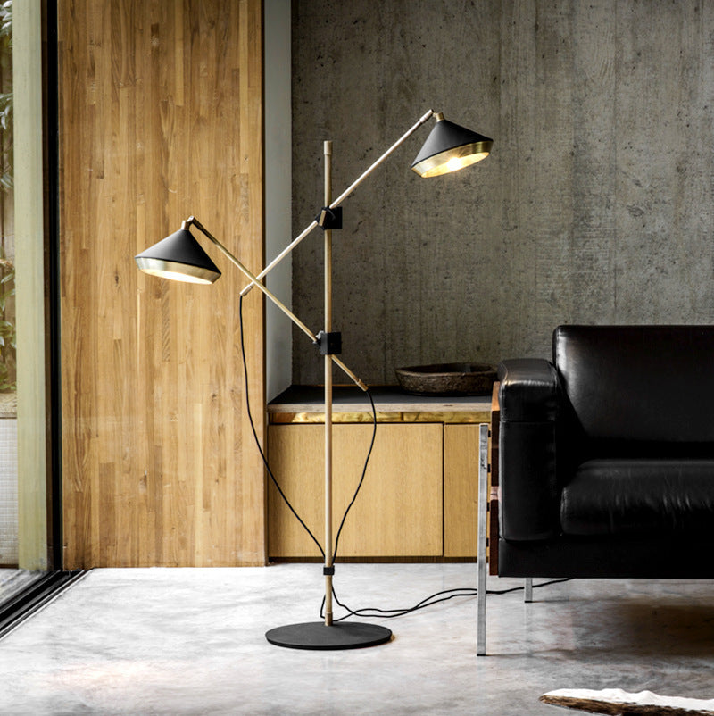Adjustable Dual-Head Floor Lamp