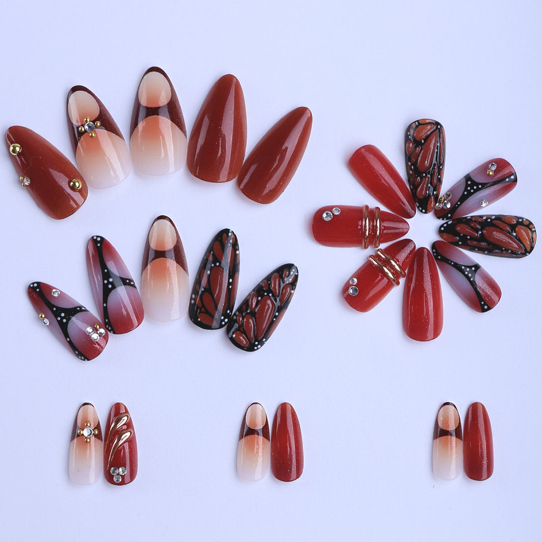 Artificial Nails with Luxurious Decorations Kalsten