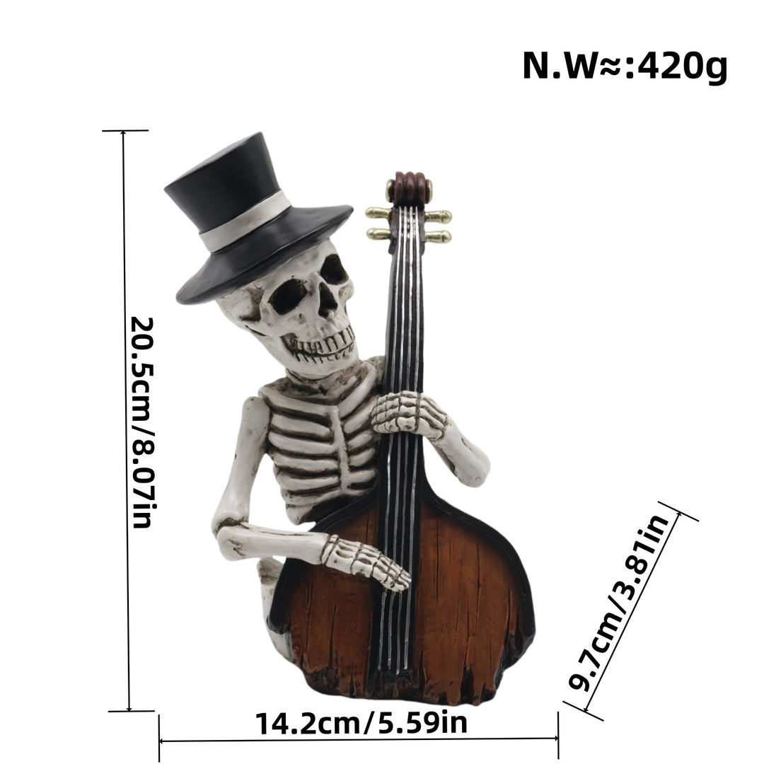 Stylish skeleton figure with top hat and black rose Kalsten