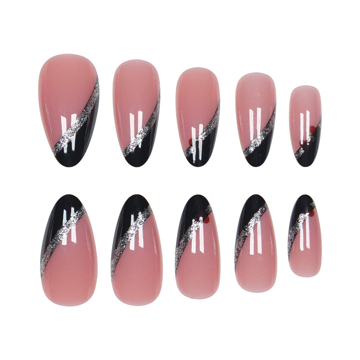 Elegant Stiletto Press-On Nails with Glitter Accents Kalsten