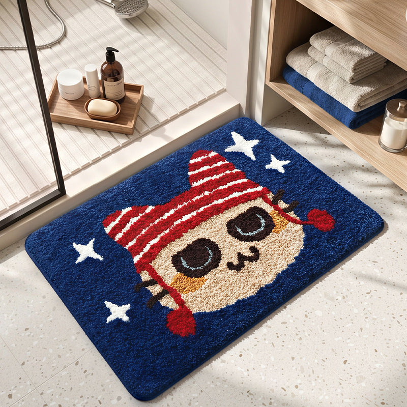 Plush Cartoon Cat Bath Mat