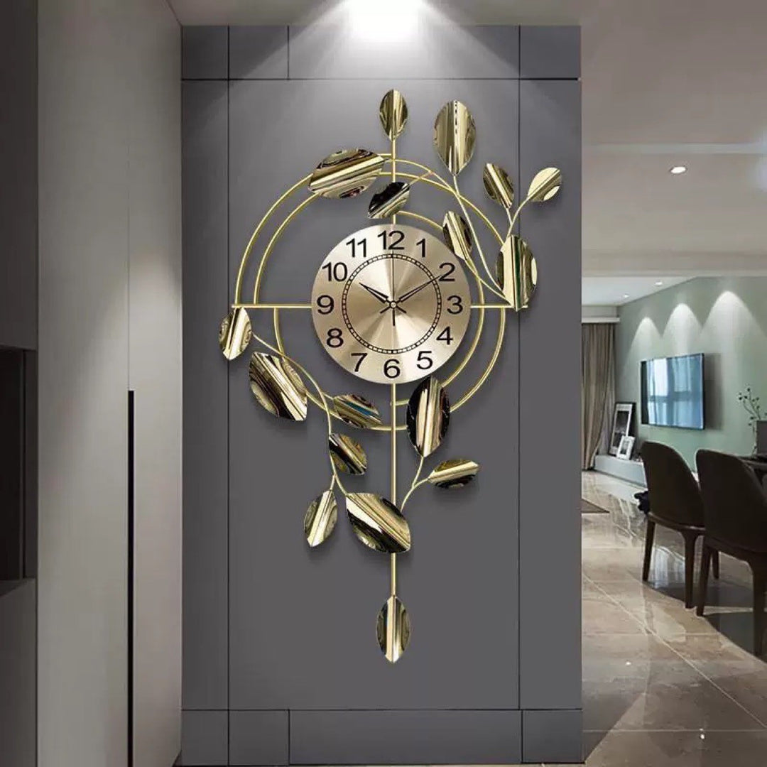 Decorative Wall Clock with Leaf Design Kalsten