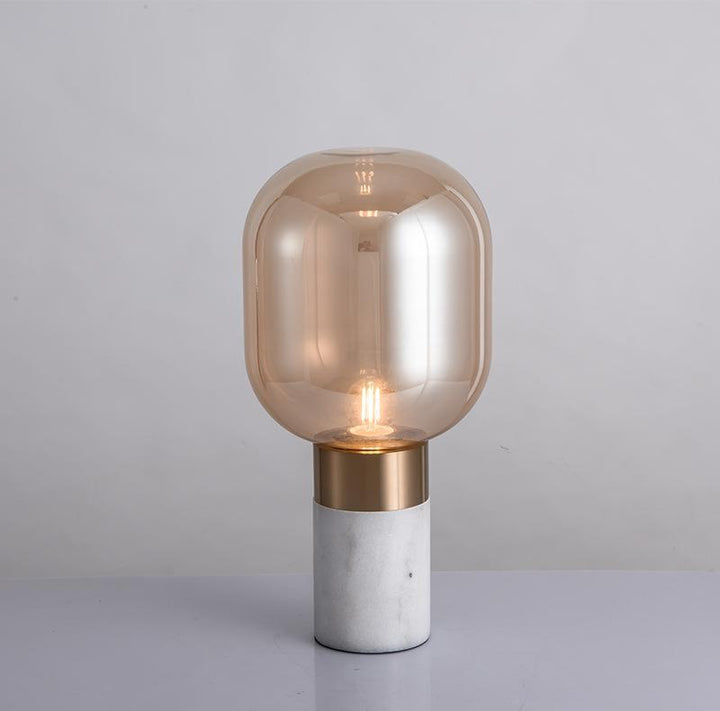 Contemporary Glass Table Lamp with Metallic Base