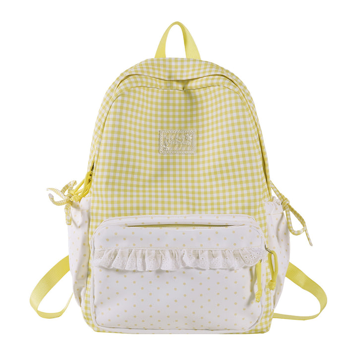 Playful Gingham and Polka Dot Backpack Kalsten