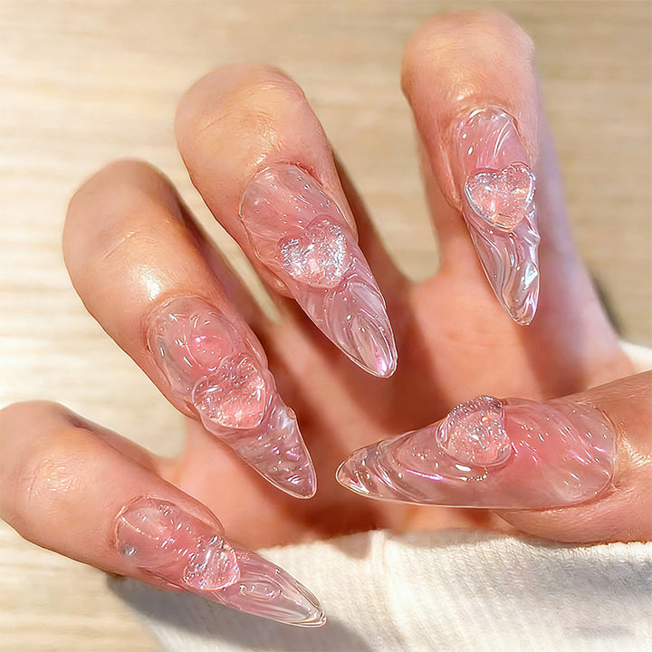 Artful Nail Tips with Transparent Design Kalsten