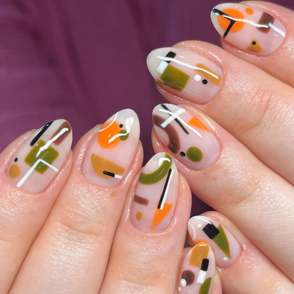Artificial nails with geometric design Kalsten