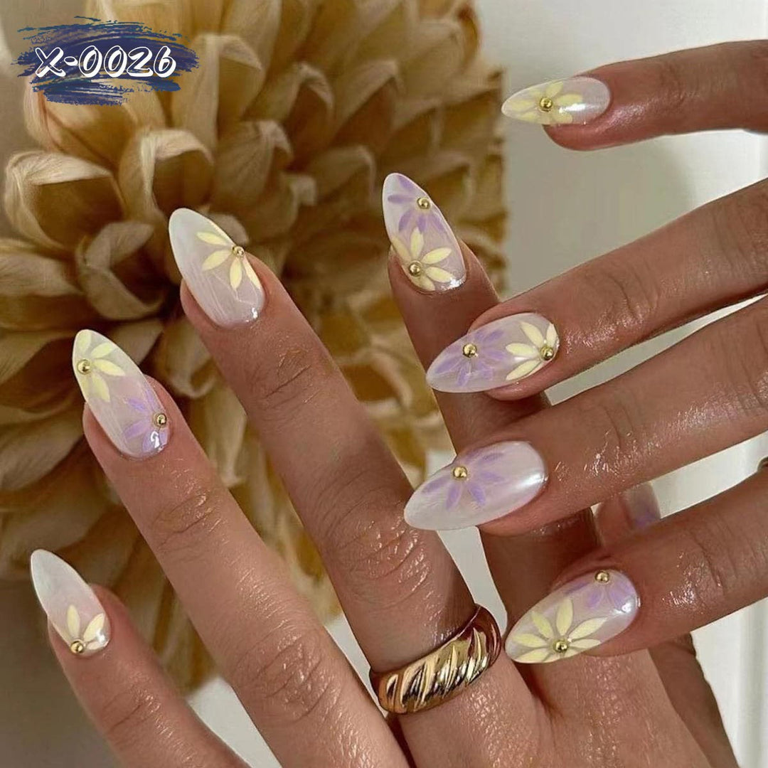 Elegant Floral Acrylic Nail Art