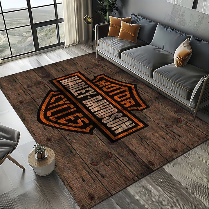 Harley Davidson Logo Area Rug