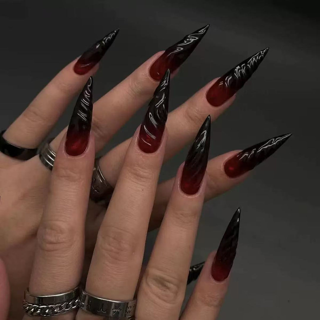 Elegant Artificial Nails with Botanical Designs Kalsten