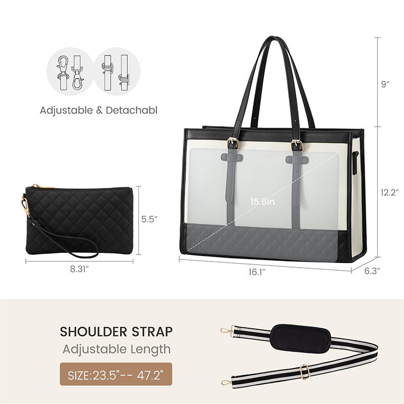 Elegant Tote Bag with Removable Cosmetic Pouch Kalsten