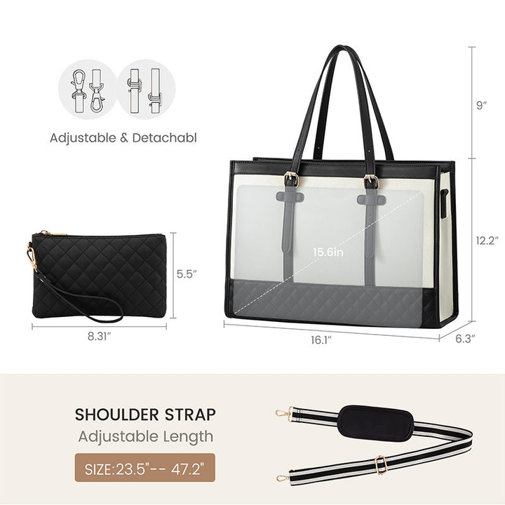 Elegant Tote Bag with Removable Cosmetic Pouch Kalsten