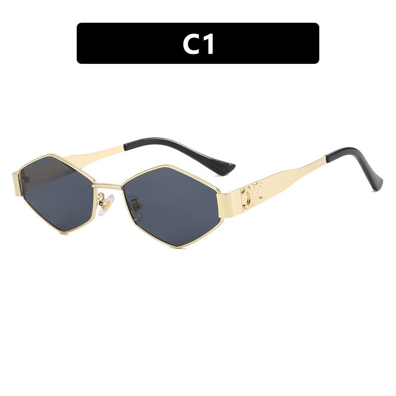 Women's hexagonal designer sunglasses with innovative metal frame Kalsten