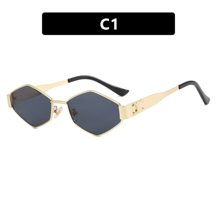 Women's hexagonal designer sunglasses with innovative metal frame Kalsten