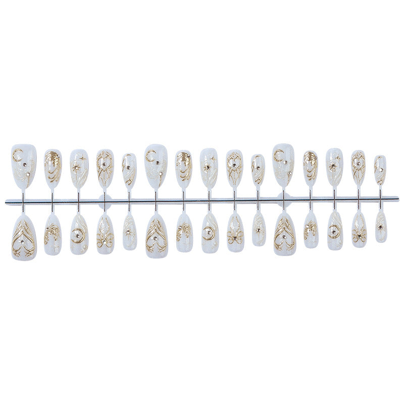 Premium Decorative Press-On Nail Art Set with Glamorous Accents Kalsten