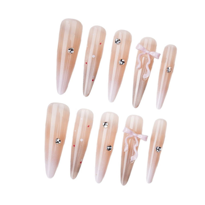 Artistic Stiletto Press-On Nail Set with Decorative Accents Kalsten