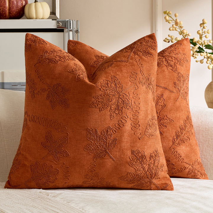 Decorative Embroidered Velvet Throw Pillow Cover Set
