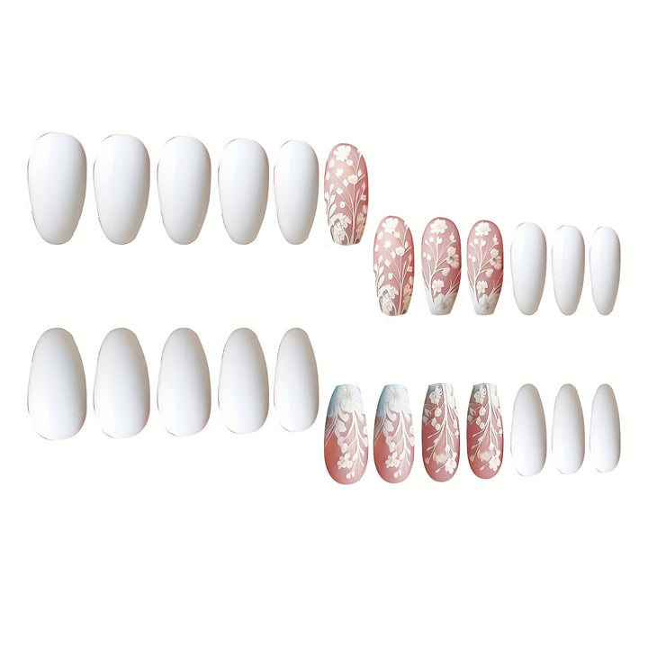 Elegant Flower Art Press-On Nail Set Kalsten