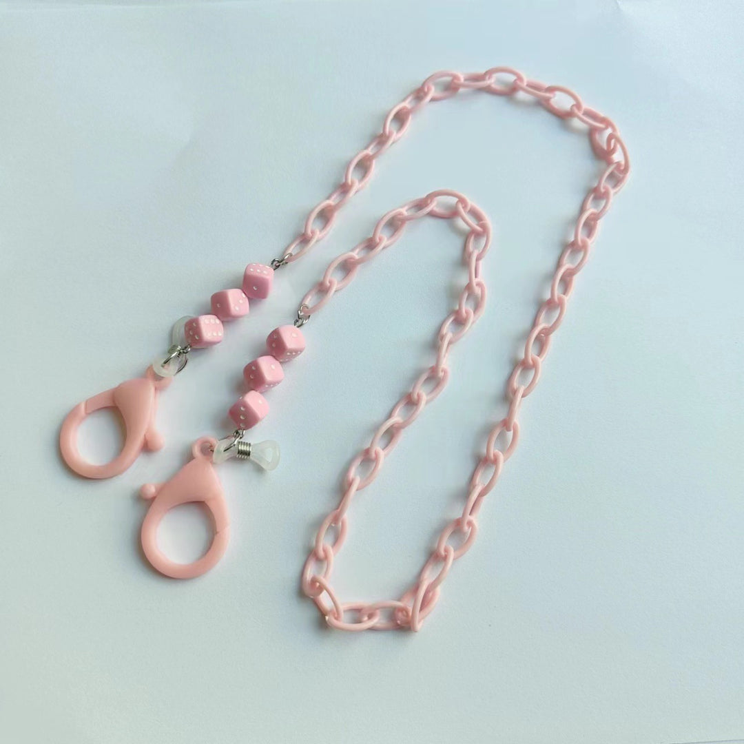 Fashionable glasses holder chain made of plastic with colorful beads Kalsten