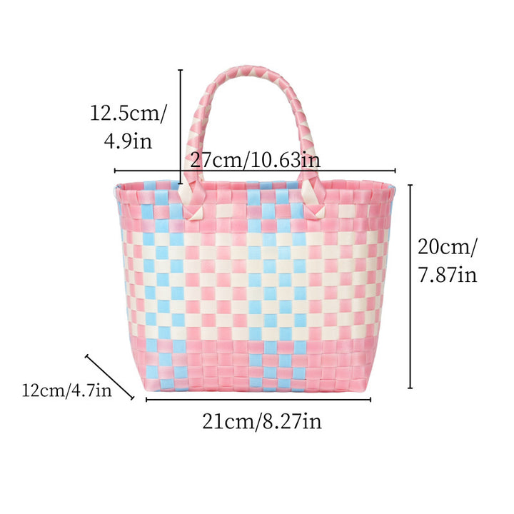 Handwoven basket bag with modern structural pattern Kalsten
