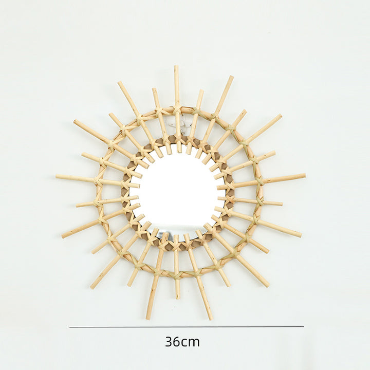 Round Wall Mirror with Rattan Design Kalsten