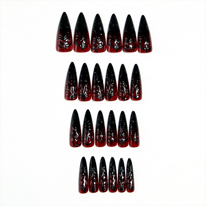 Artificial Nail Set with Elegant Floral Design Kalsten