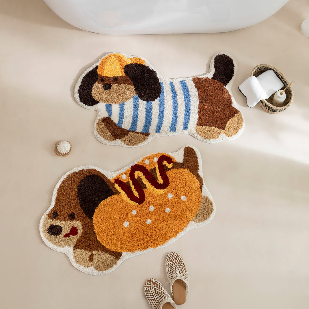Playful tufted dog rug made of chenille with non-slip underside Kalsten