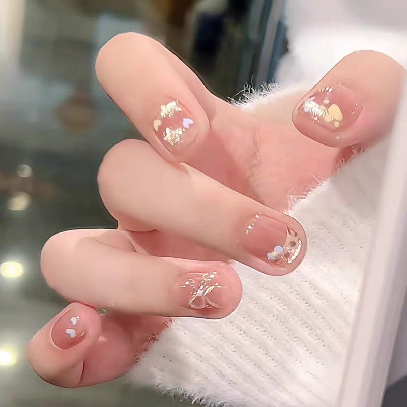 Artistic Press-On Nail Extensions with Floral Embellishments Kalsten