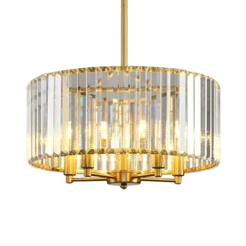 Crystal-Ribbed Modern Pendant Light