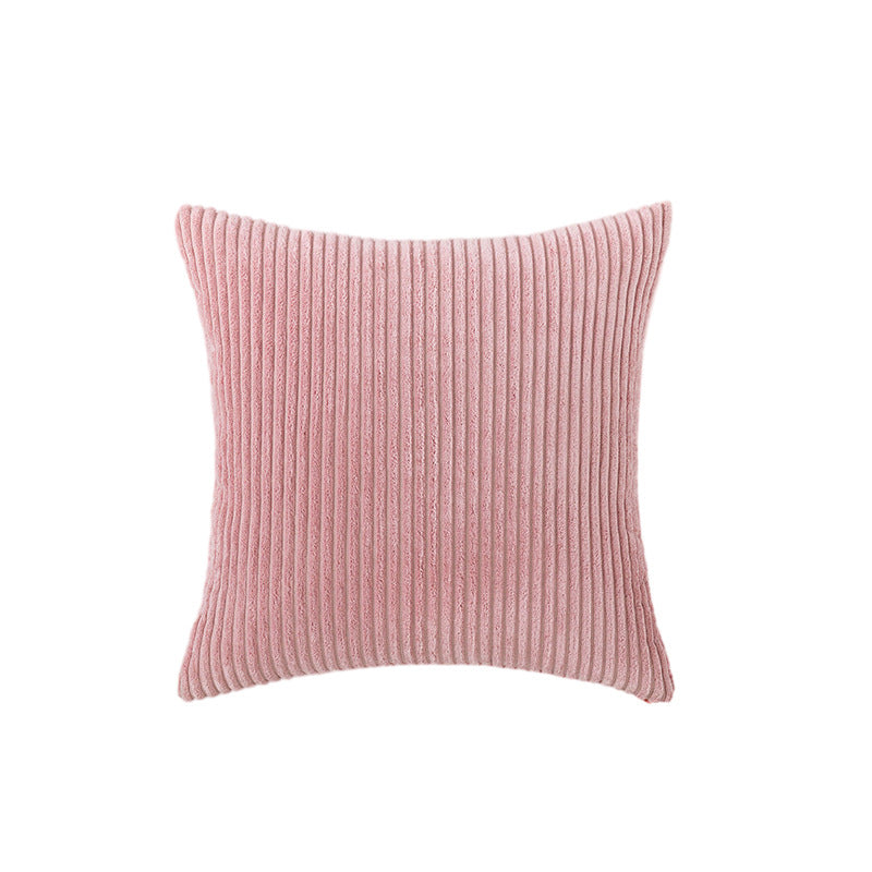 Corduroy Ribbed Square Accent Pillow Cover with Deep-Channel Texture and Concealed Zipper