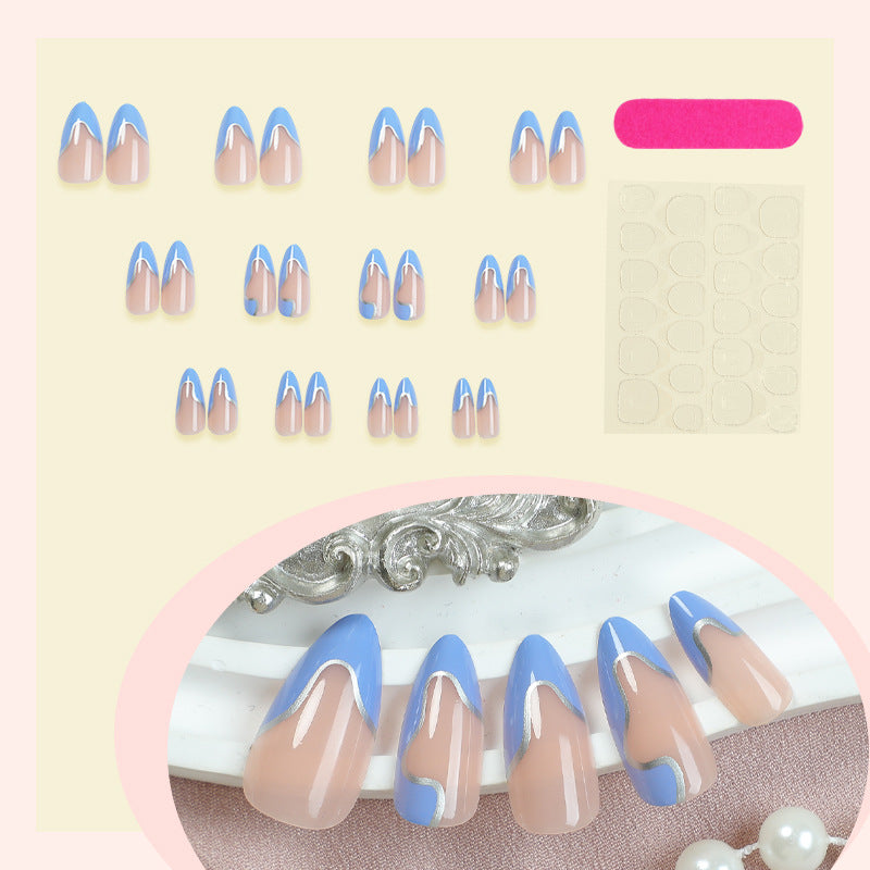 Artistic Press-On Nail Set with Modern Abstract Design kalsten