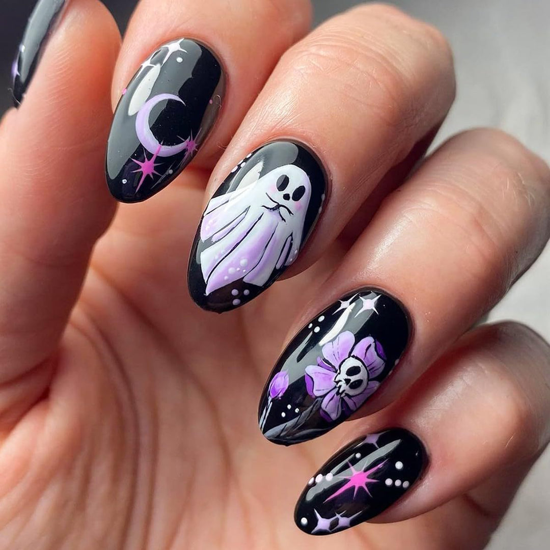 Gothic-Themed Artistic Press-On Nail Set