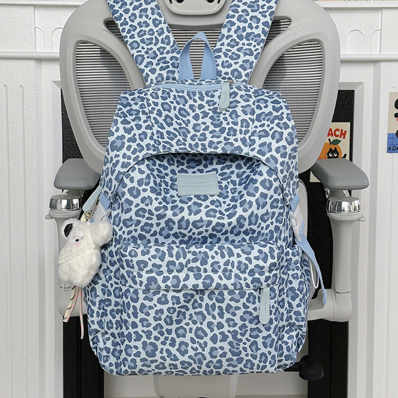 Playful Leopard Print School Backpack Kalsten