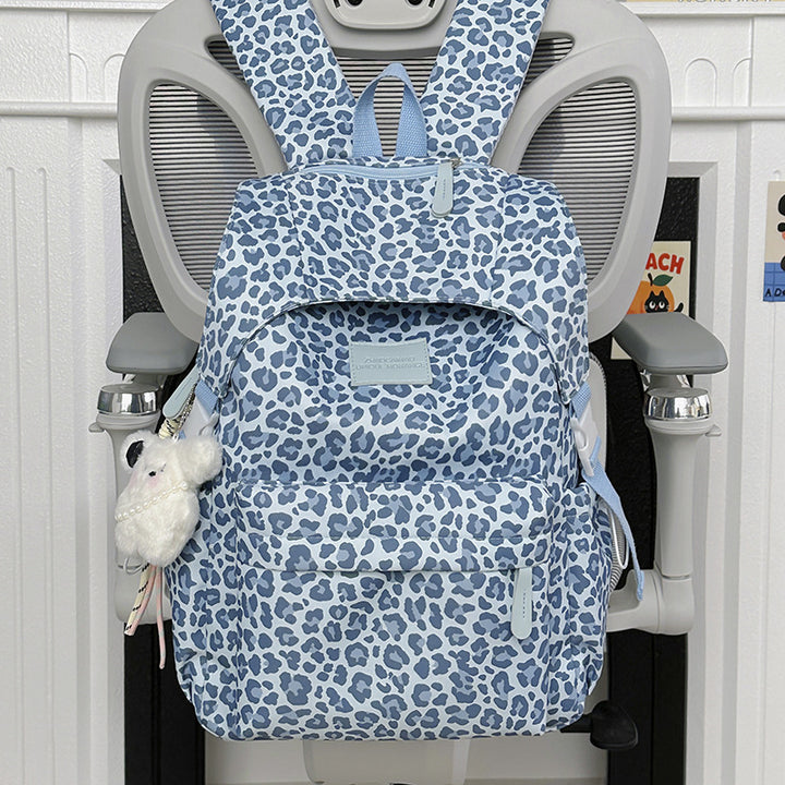 Playful Leopard Print School Backpack Kalsten