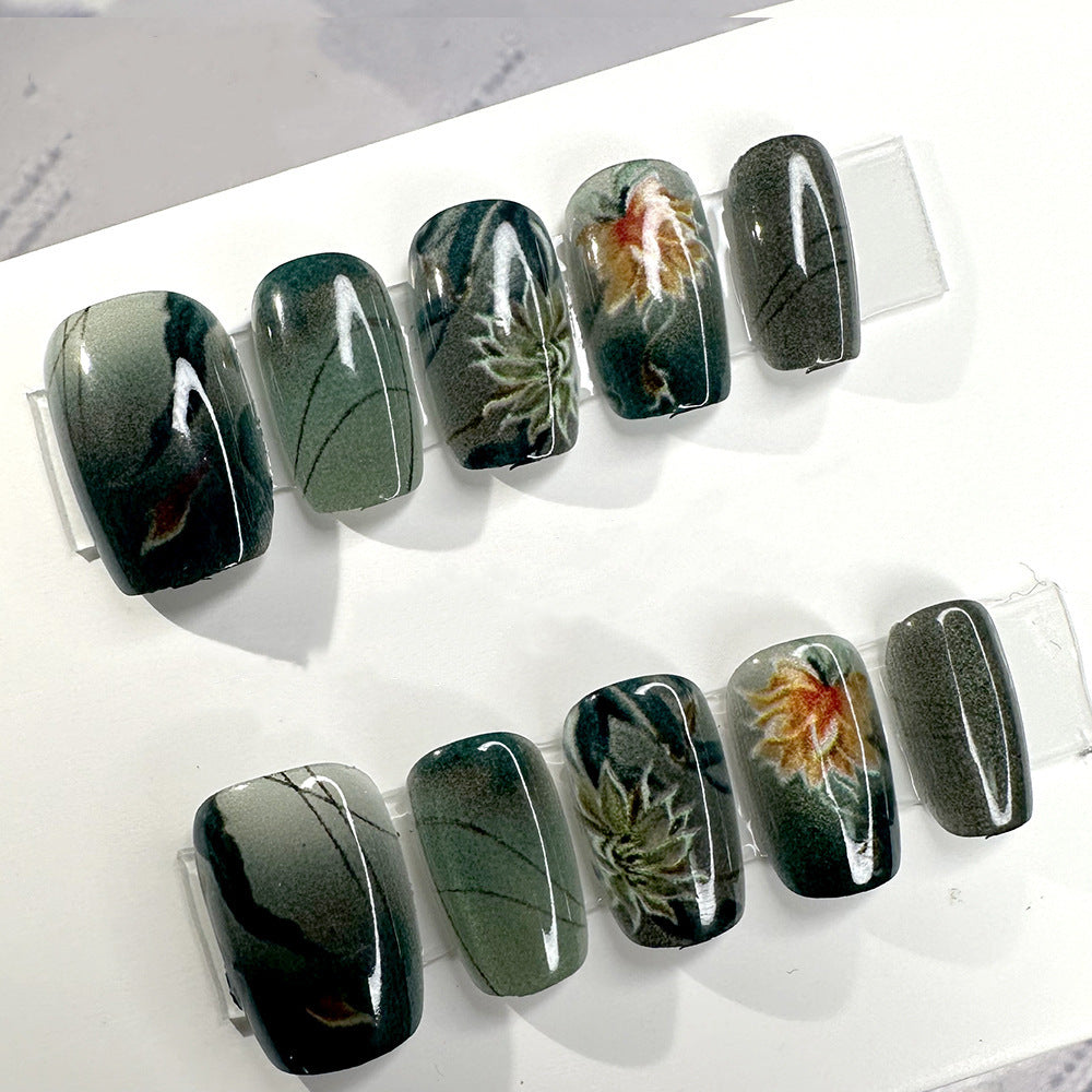 Artistic Floral Design Press-On Nails Kalsten