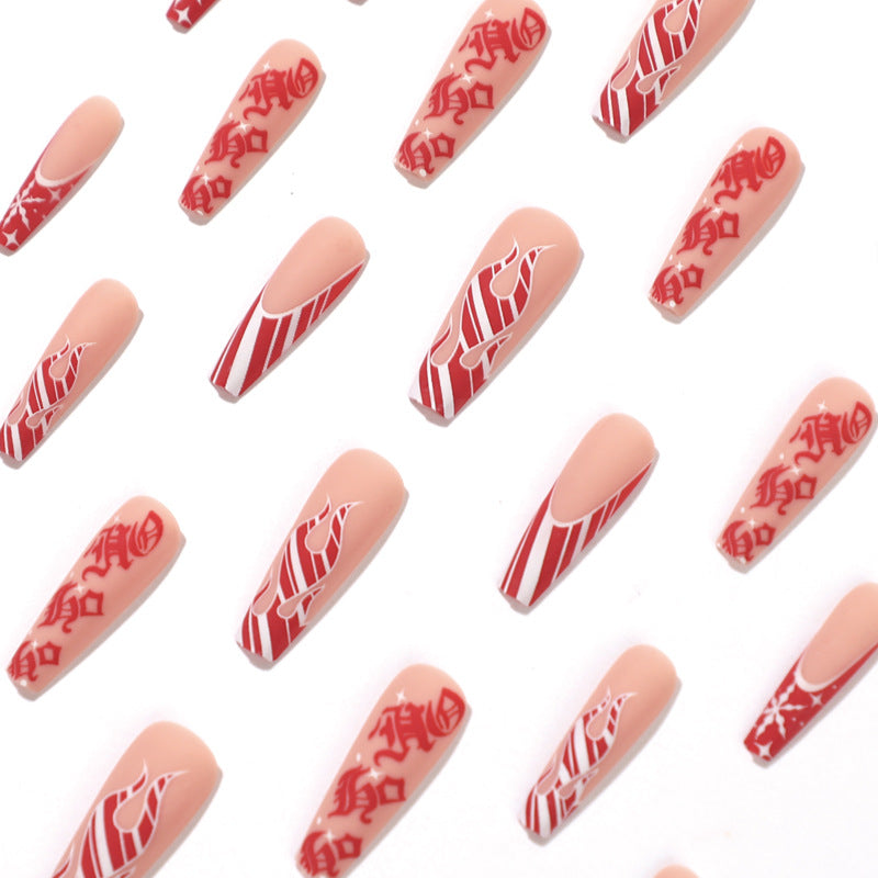 Artistic nail extensions in festive design Kalsten