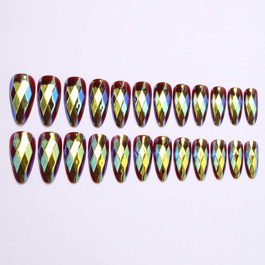 Diamond-Shaped Press-On Nail Set Kalsten