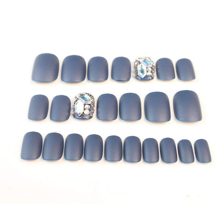 Matte Press-On Nail Set with Rhinestone Accents Kalsten