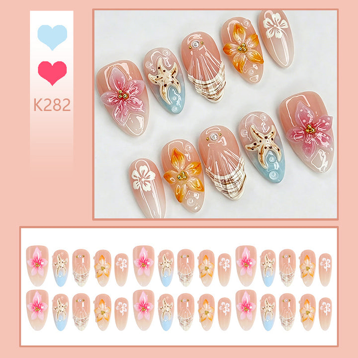 Artificial nails with floral decorations Kalsten